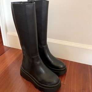 Never worn black platform tall boots!